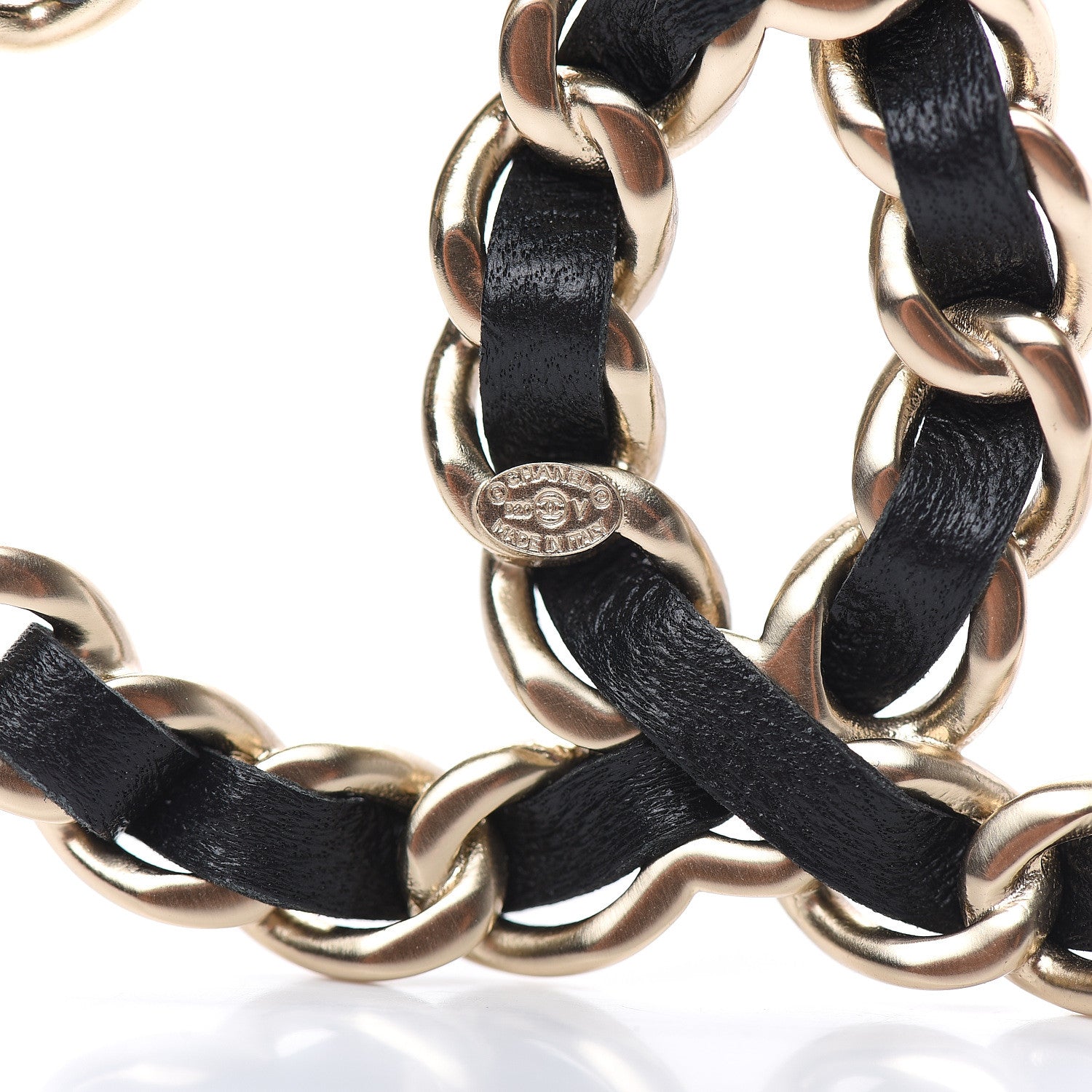 Chanel Lambskin Chain CC Brooch Black Gold 3 of 4