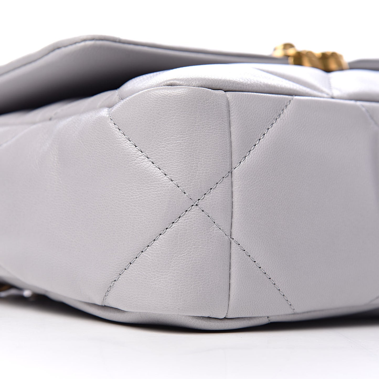 Goatskin Quilted Medium 19 Flap Grey