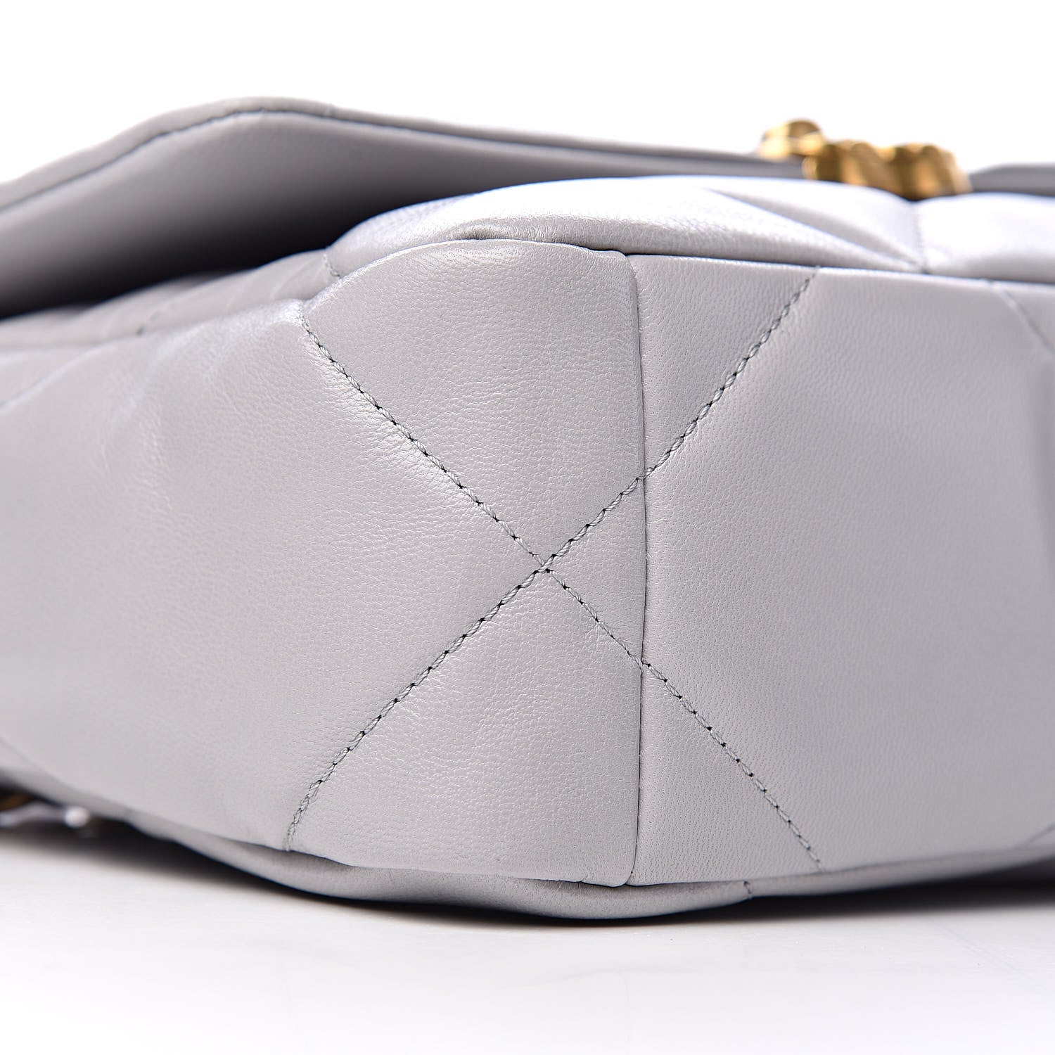 Chanel Goatskin Quilted Medium 19 Flap Grey 8 of 11