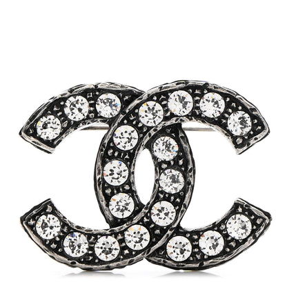 Chanel Ruthenium Crystal CC Brooch 1 of 6