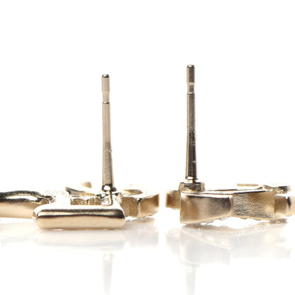 Chanel Crystal CC No 5 Earrings Gold 3 of 5