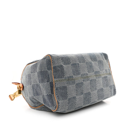 Louis Vuitton Damier Denim 3D Speedy Bandouliere 40 Bleu 3 of 8