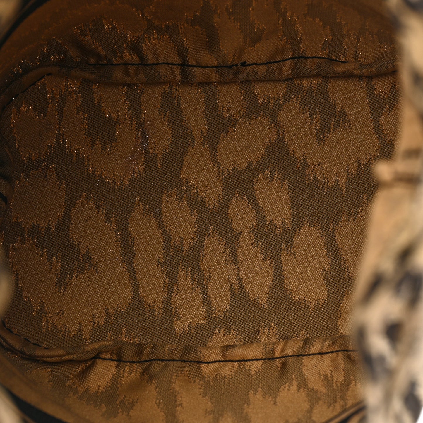 Canvas Mizza Embroidered Leopard DiorTravel Pouch Beige