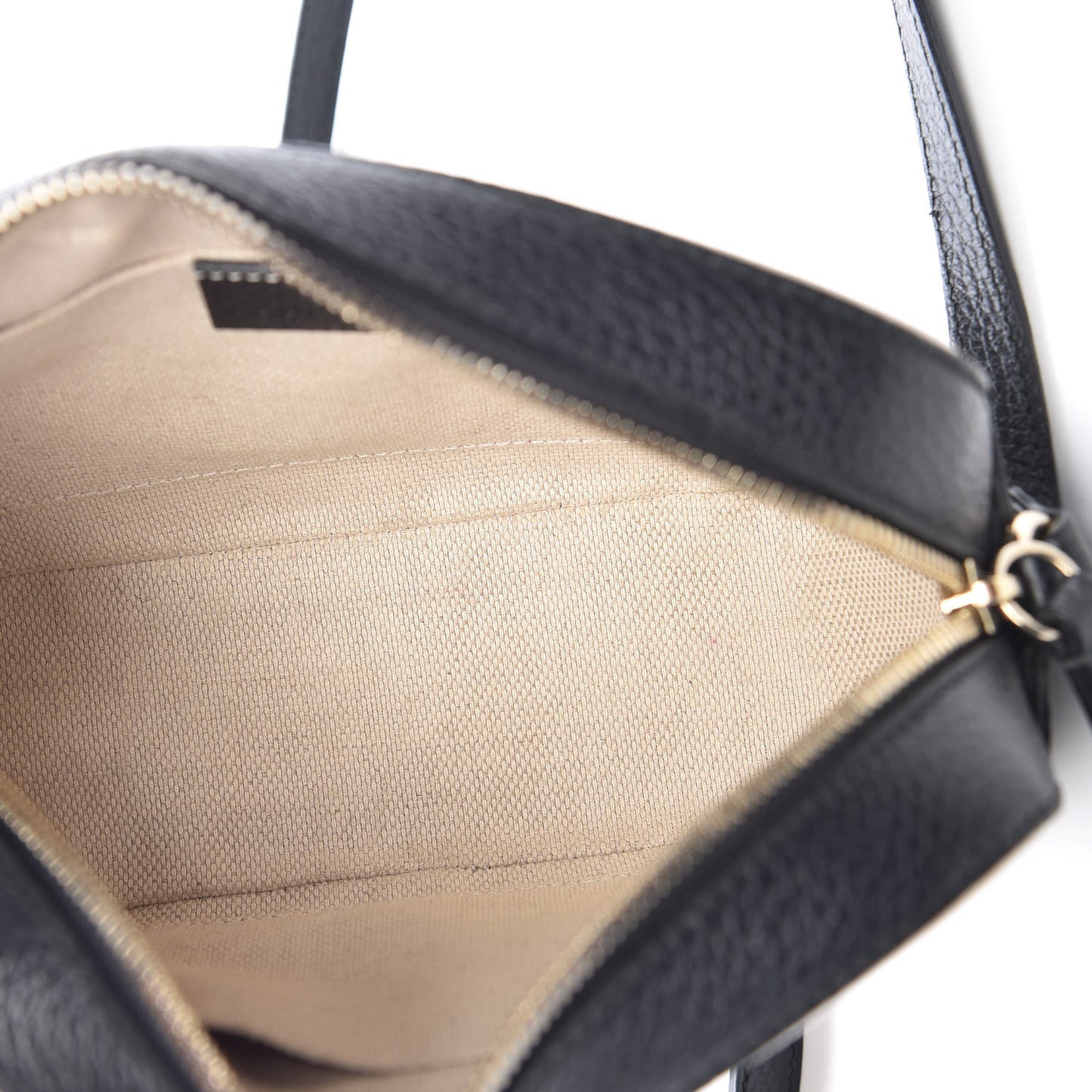 Dollar Calfskin Bi-Color Small Soho Disco Bag Mystic White Black