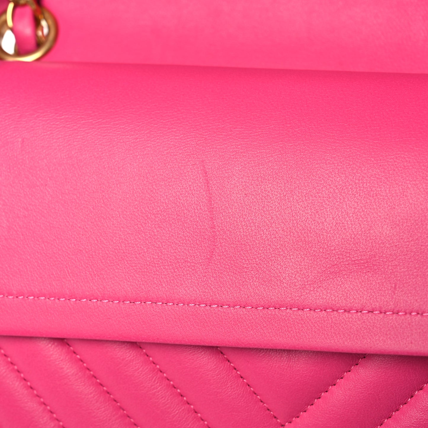 Lambskin Chevron Quilted Medium Double Flap Pink