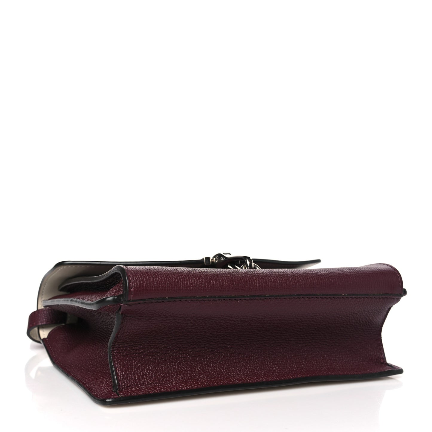 Derby Calfskin Bi-Color Small Macken Crossbody Bag Mahogany Red Limestone