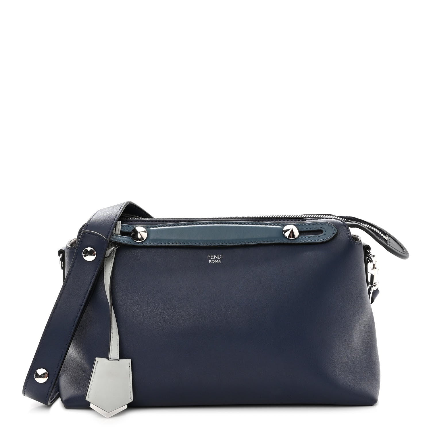 Fendi Vitello Dolce 4 Color Medium By The Way Boston Bag Blueberry Perla Multicolor 1 of 11