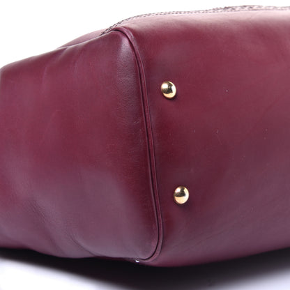Gucci Calfskin Duilio Brogue Top Handle Bag Burgundy 8 of 11
