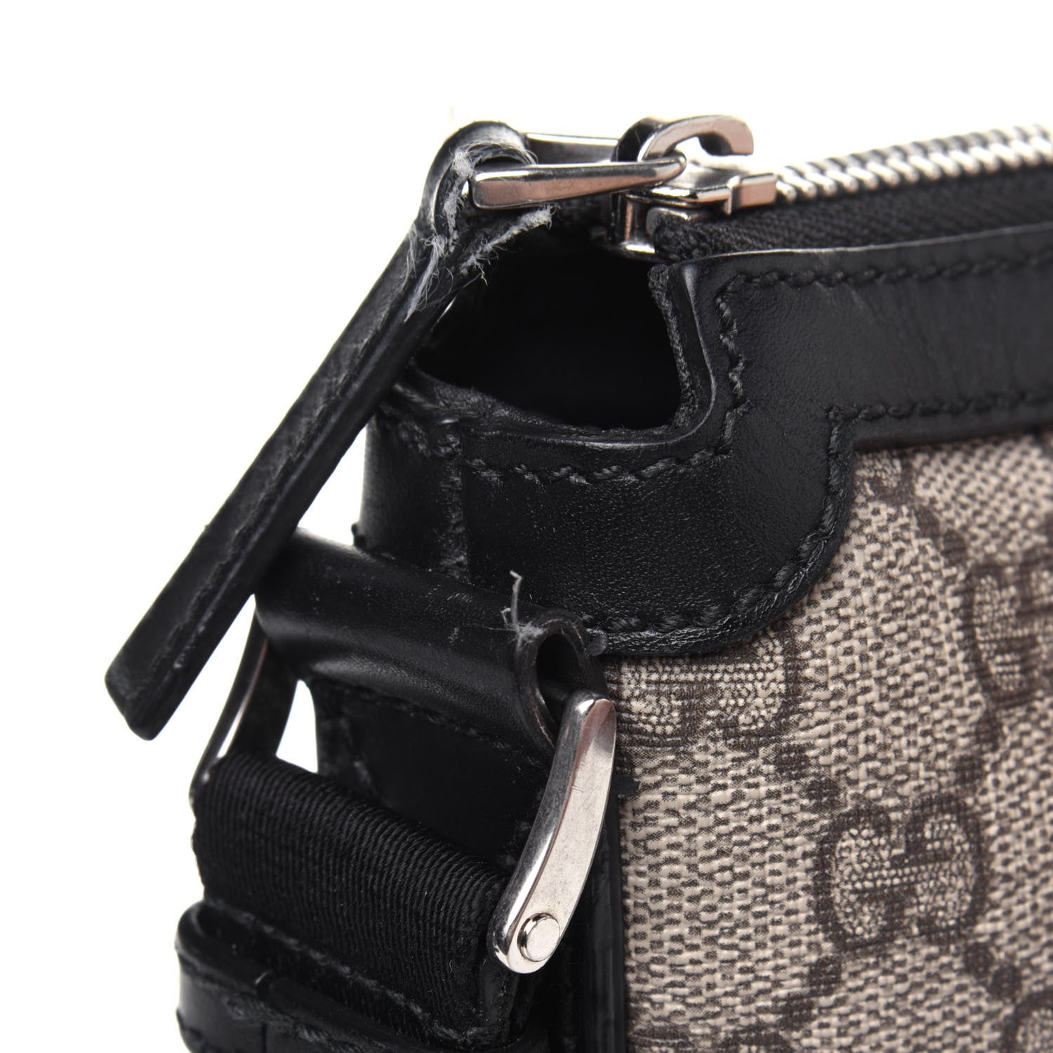 Gucci GG Supreme Monogram Web Messenger Bag Black 15 of 19