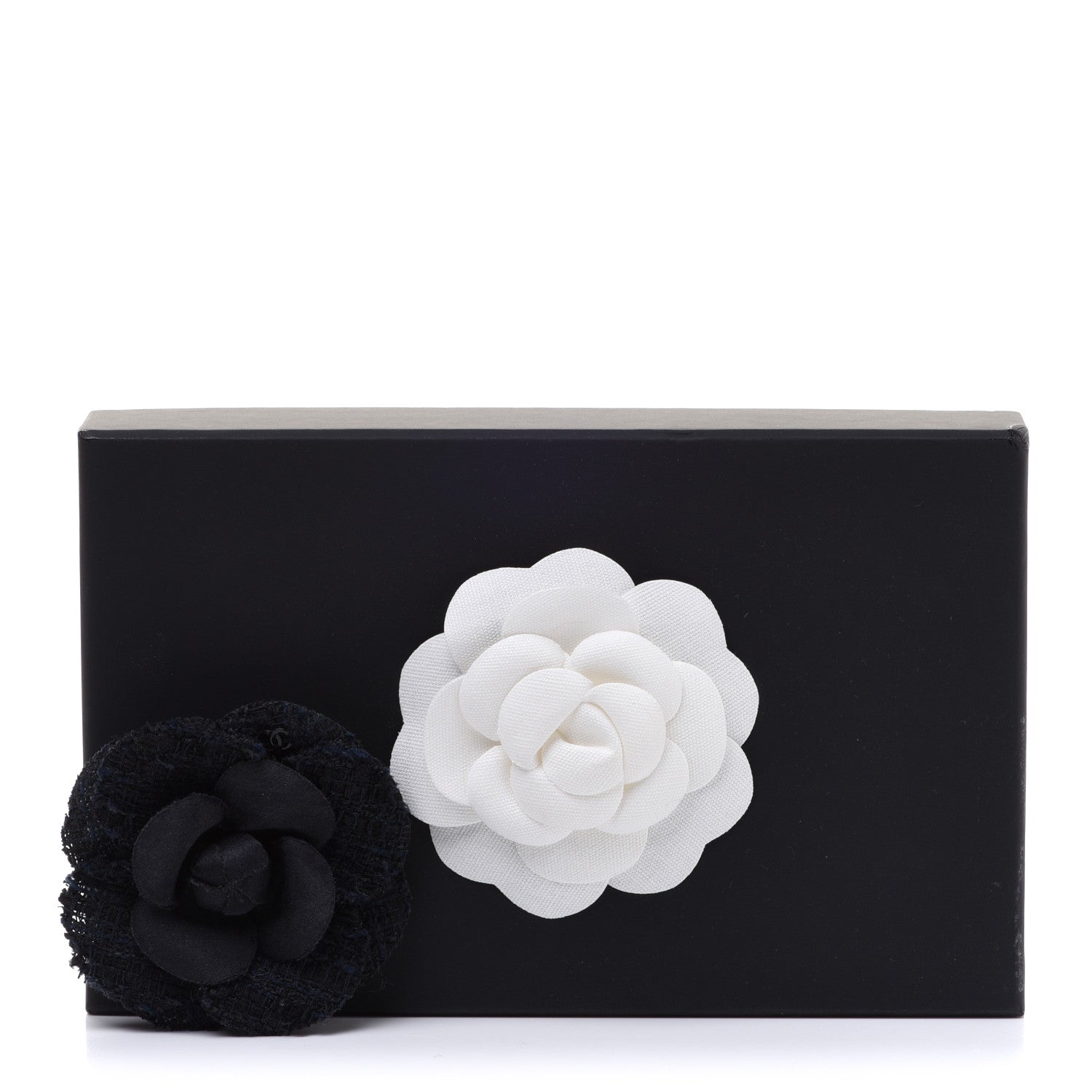 Chanel Tweed Camellia Pin Brooch Navy Blue 5 of 5