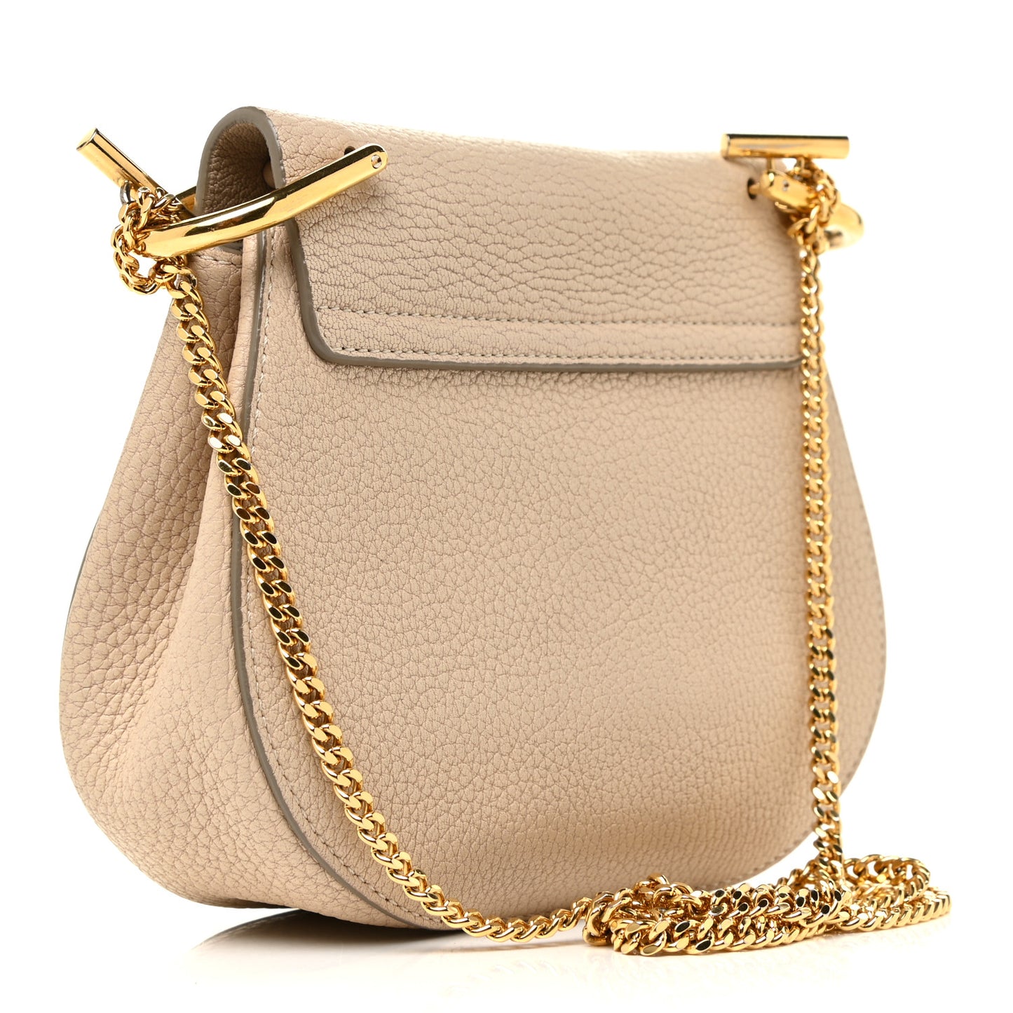 Grained Lambskin Mini Drew Shoulder Bag Abstract White