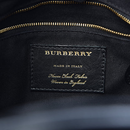 Burberry Grainy Calfskin House Check Small Banner Tote Black 6 of 16