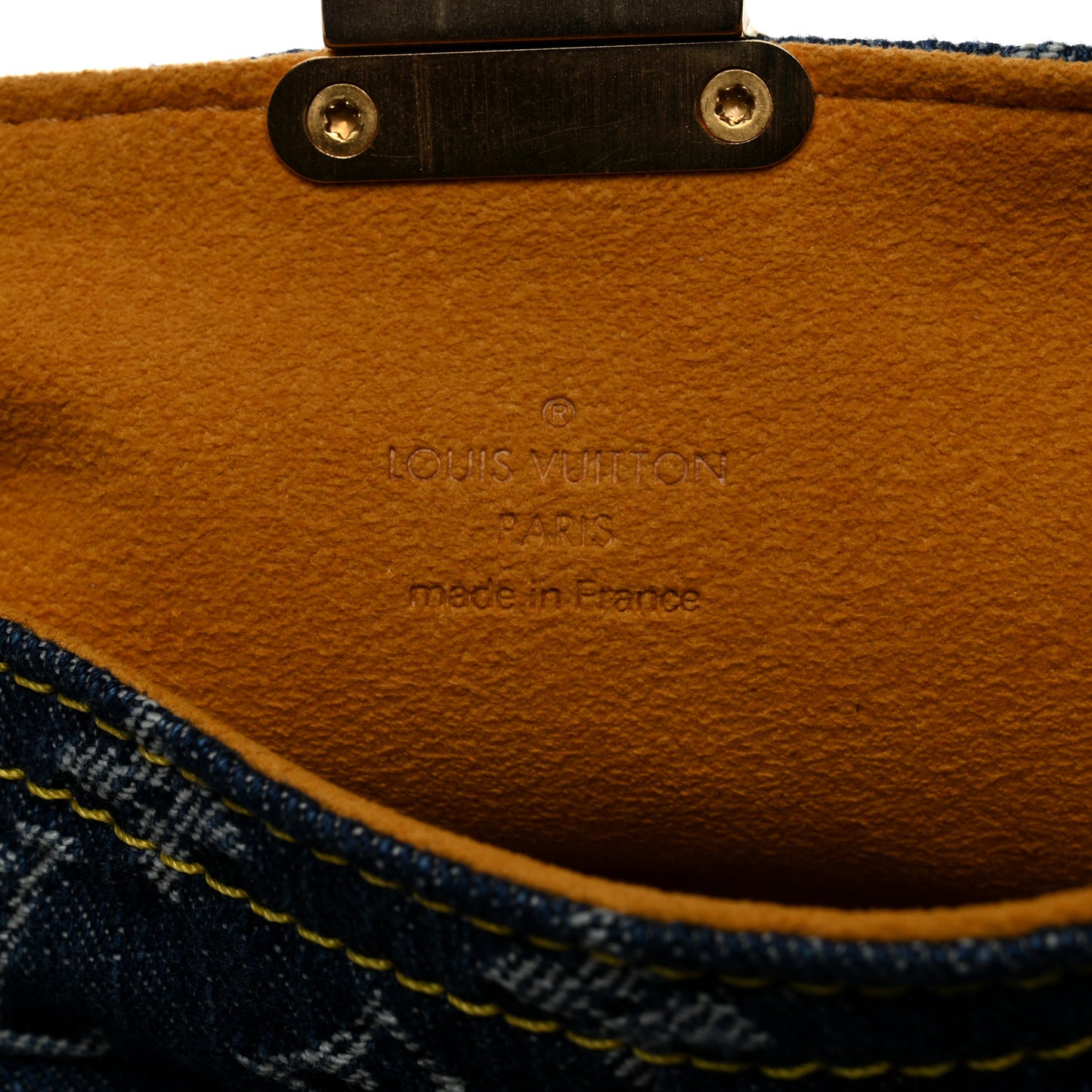 Monogram Denim Pochette Plat Clutch Blue