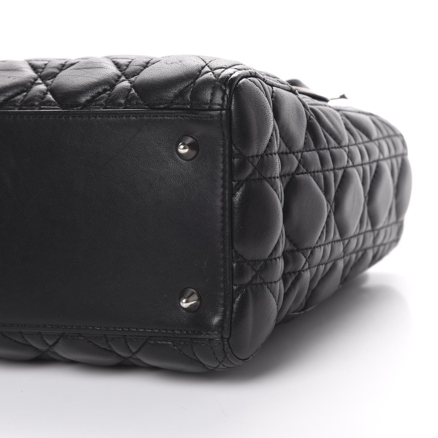 Christian Dior Lambskin Cannage Medium Lady Dior Black 9 of 13