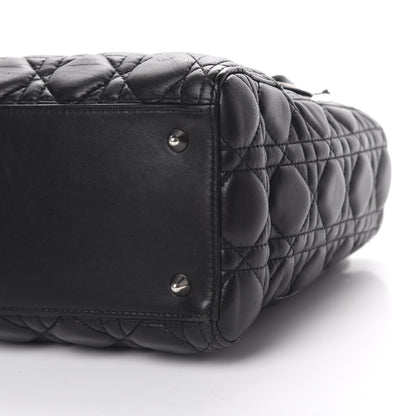 Christian Dior Lambskin Cannage Medium Lady Dior Black 9 of 13