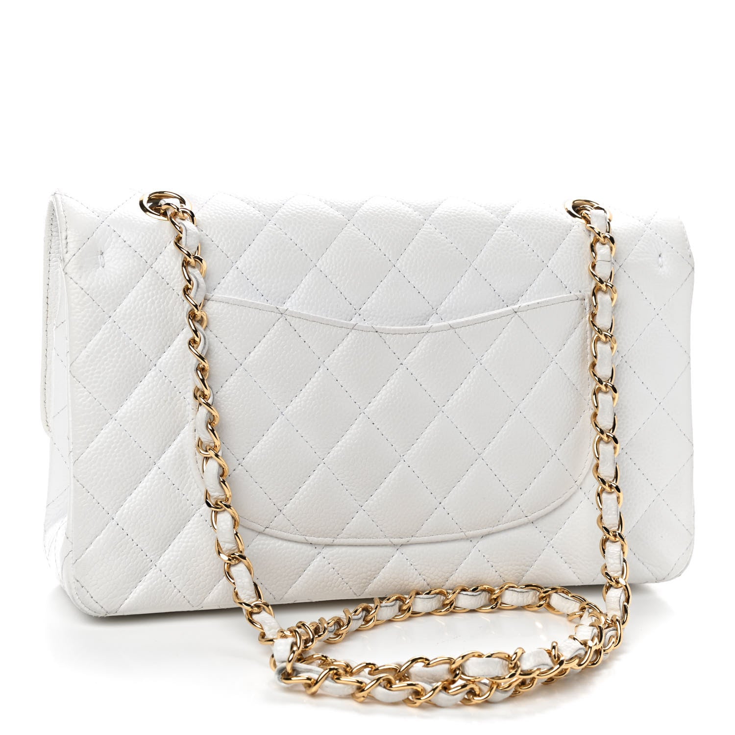 Chanel Caviar Quilted Medium Double Flap White 3 of 10