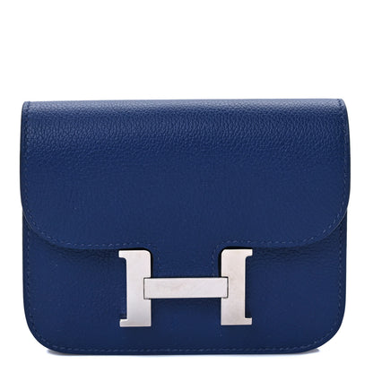 Hermes Evercolor Bi-Color Constance Slim Wallet Bleu Saphir Bleu France 2 of 8