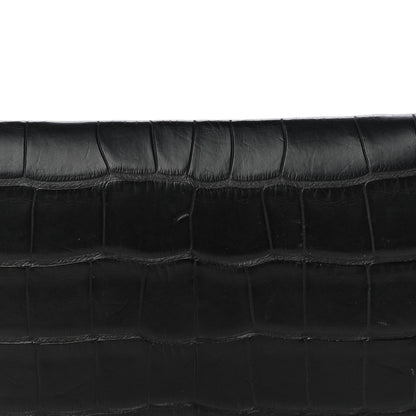 Hermes Matte Alligator Calvi Card Case Black 7 of 14