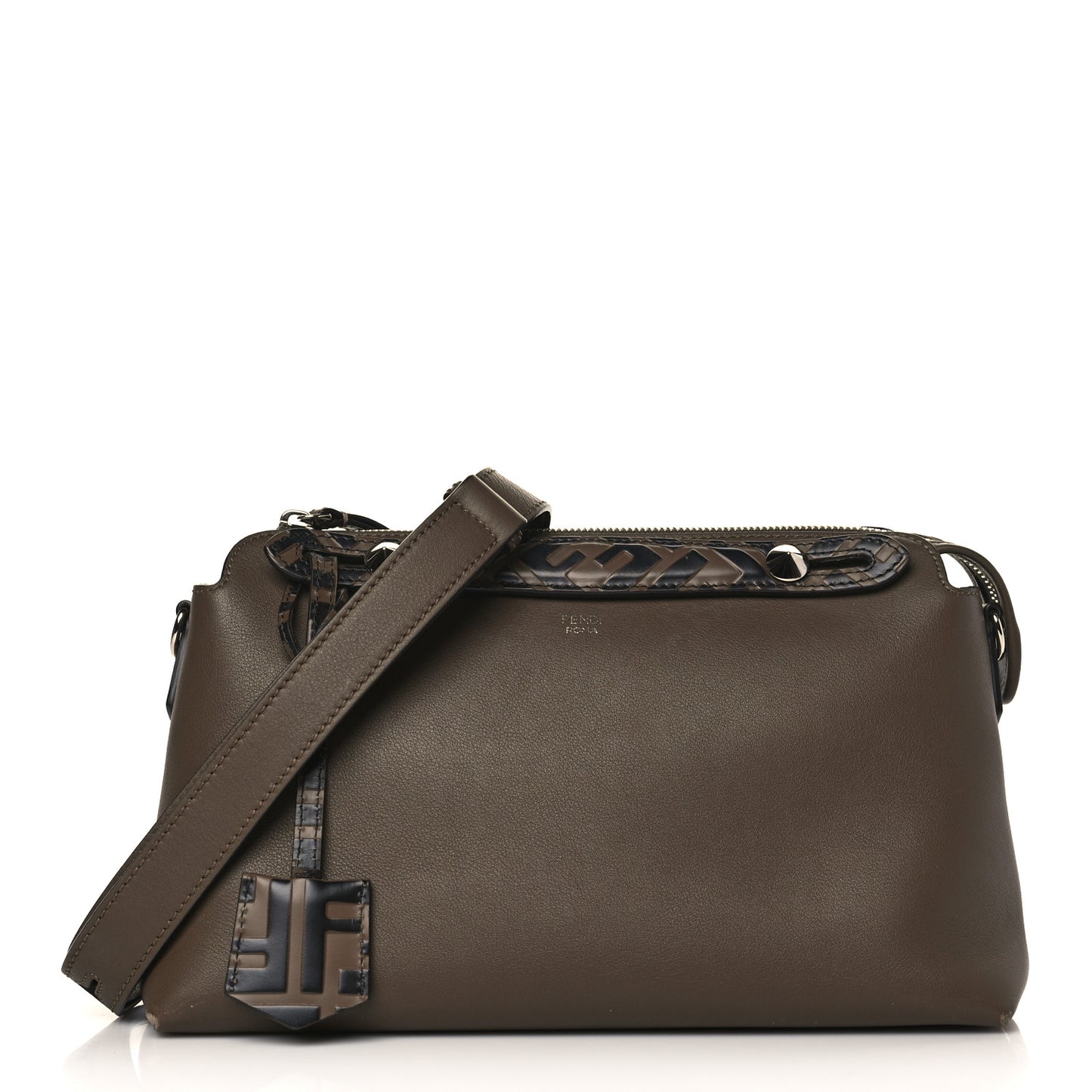 Vitello Dolce Bi-Color FF 1974 Embossed Medium By The Way Boston Bag Maya Black