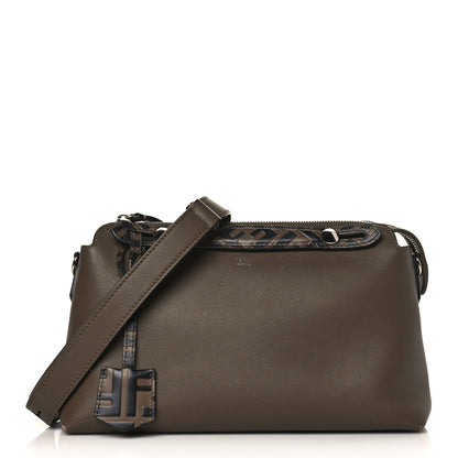Fendi Vitello Dolce Bi-Color FF 1974 Embossed Medium By The Way Boston Bag Maya Black 1 of 9