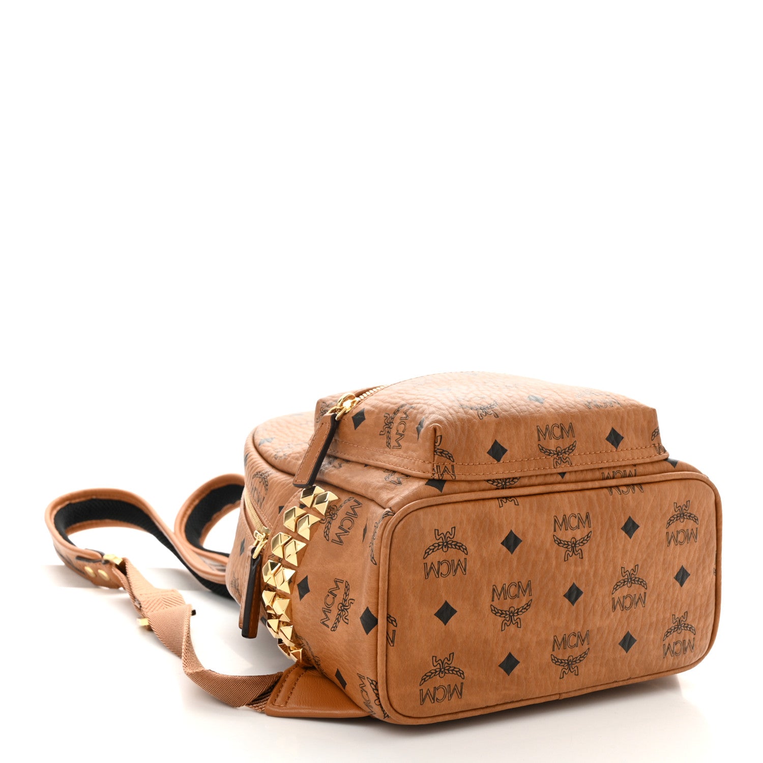 MCM Visetos Side Stud Mini Stark Backpack Cognac 3 of 8