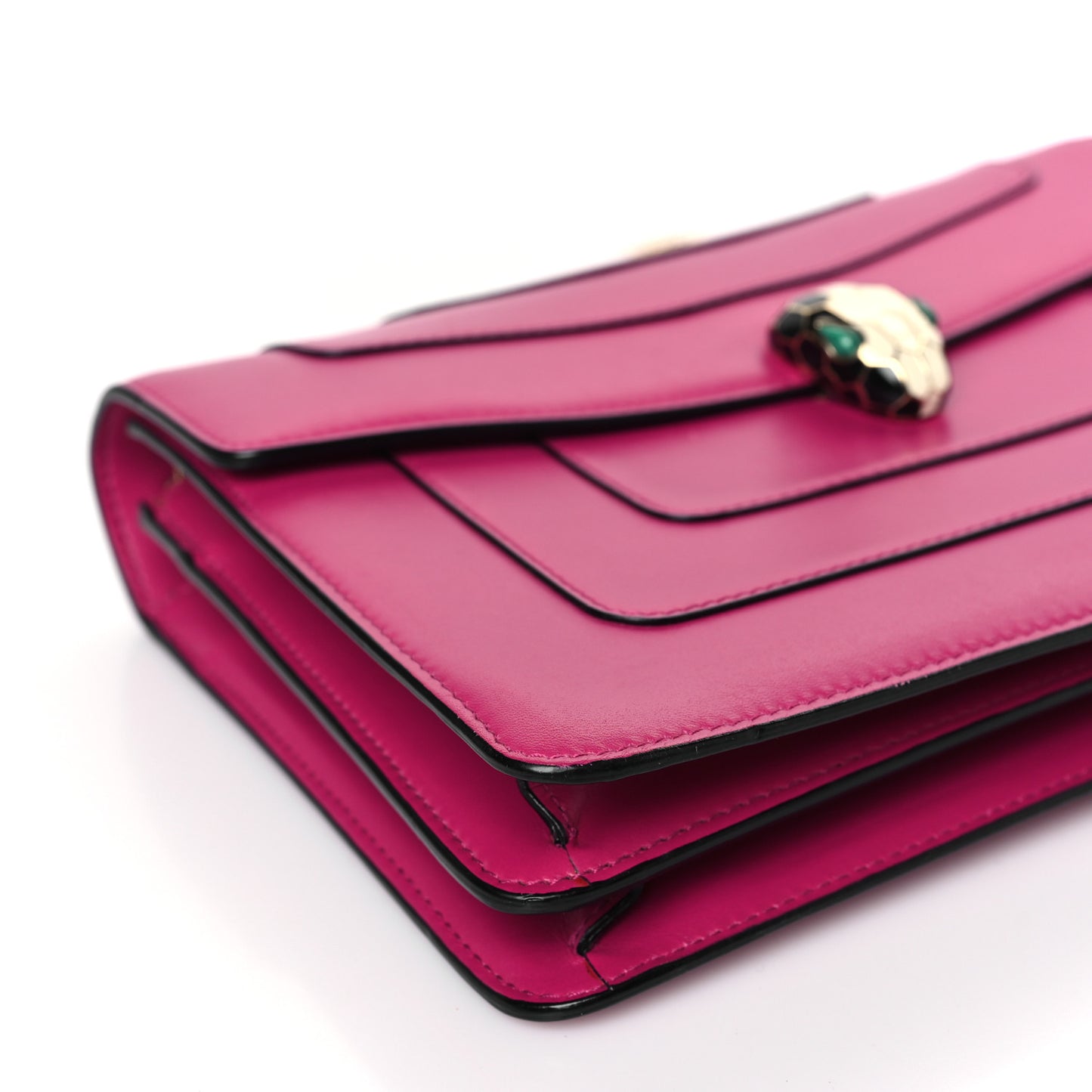 Calfskin Serpenti Forever Snake Strap Crossbody Bag Pink