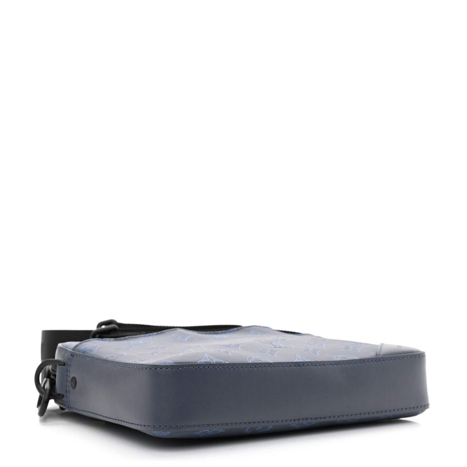 Louis Vuitton Calfskin Monogram Shadow Duo Messenger Navy Blue 4 of 11