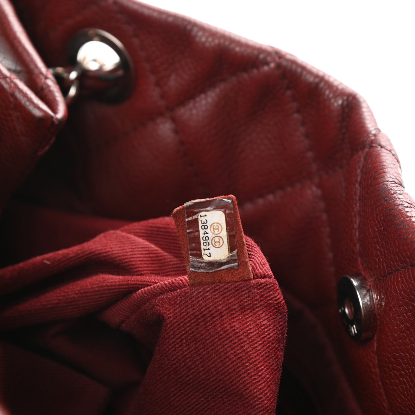 Caviar Quilted Large Timeless CC Soft Tote Dark Red