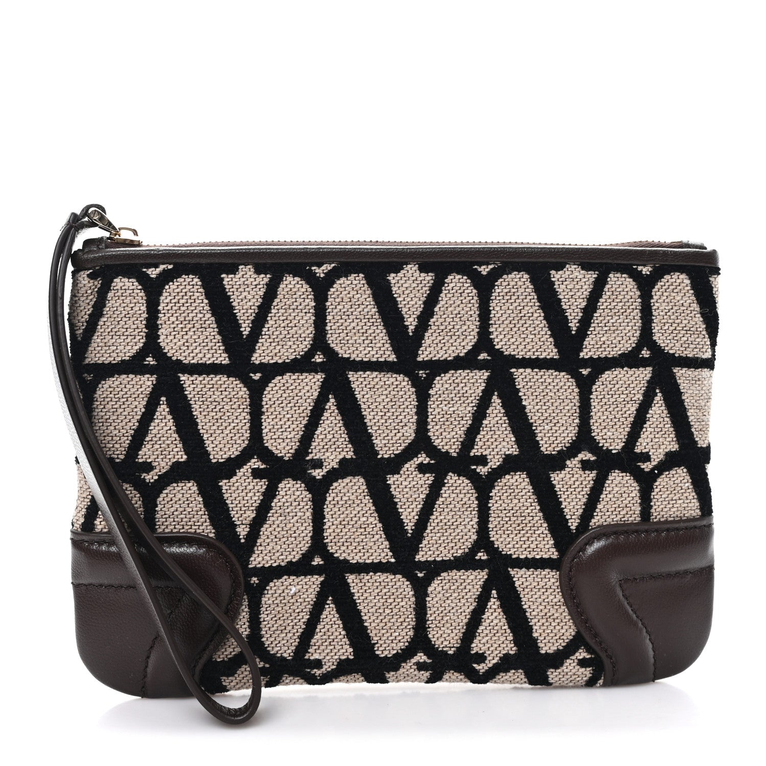 Valentino Garavani Toile Iconographe Pouch Naturale Black Fondant 1 of 7