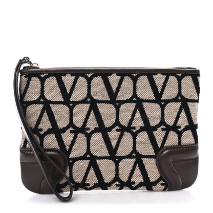 Valentino Garavani Toile Iconographe Pouch Naturale Black Fondant 1 of 7