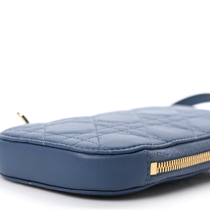 Christian Dior Lambskin Cannage Lady Dior Phone Holder Denim Blue 8 of 8