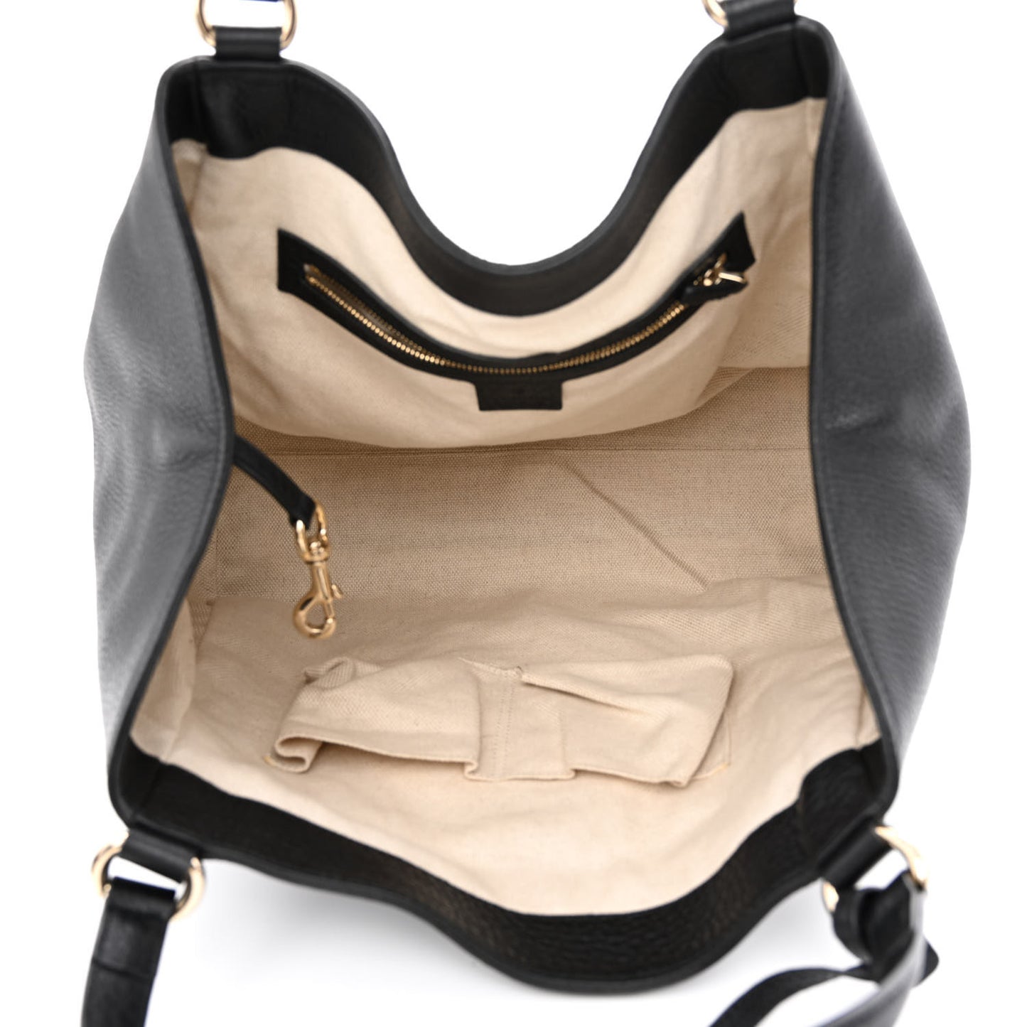 Pebbled Calfskin Medium Soho Shoulder Bag Black