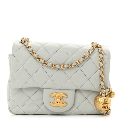 Chanel Lambskin Quilted Mini Pearl Crush Flap Light Grey 1 of 10