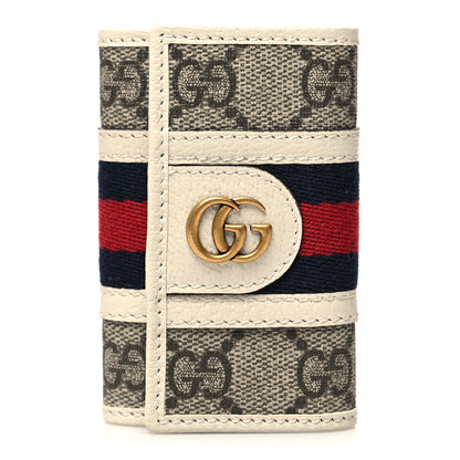 Gucci GG Supreme Monogram Web Ophidia 6 Key Holder Case Beige Mystic White 1 of 9