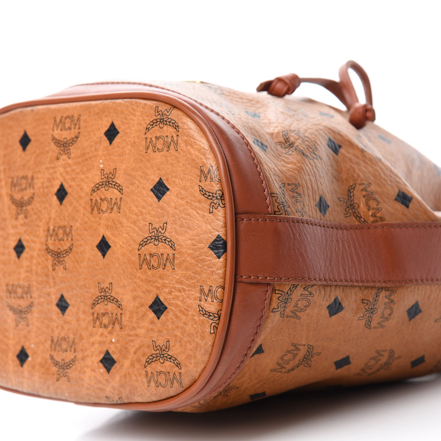 MCM Visetos Drawstring Bag Cognac 7 of 9