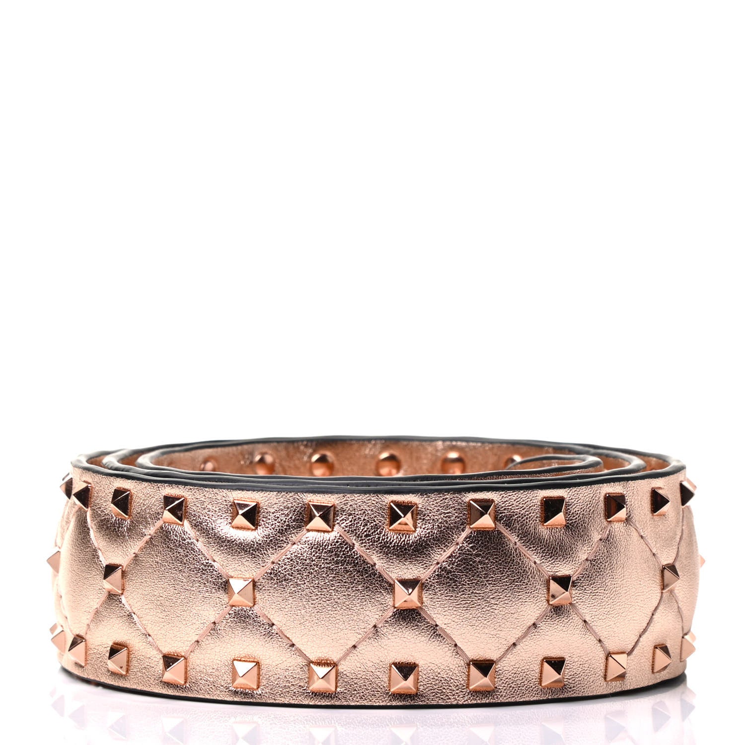 Valentino Garavani Metallic Lambskin Rockstud Spike Shoulder Strap Rame 2 of 5