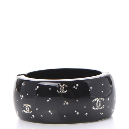 Chanel Resin Crystal CC Cuff Black 3 of 5