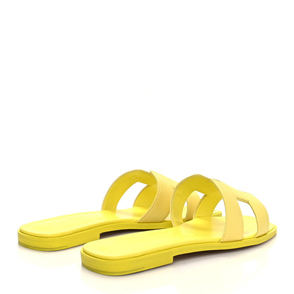 Hermes Epsom Oran Sandals 38 Jaune Pollen 4 of 9