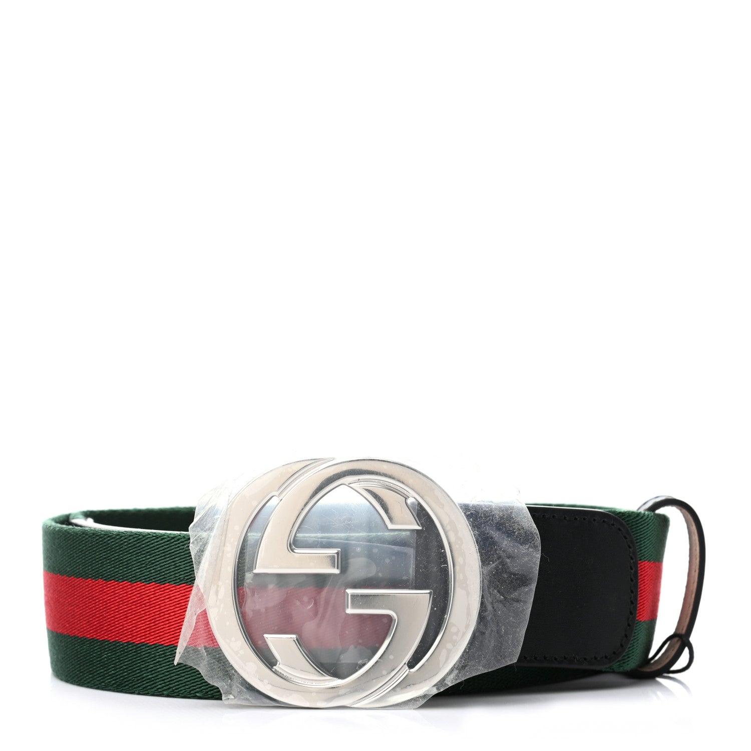 Gucci Calfskin Web Interlocking G Belt 95 38 Black 1 of 5