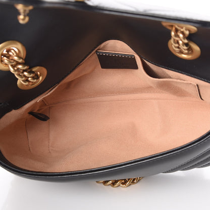Gucci Calfskin Matelasse Mini GG Marmont Shoulder Bag Black 5 of 8