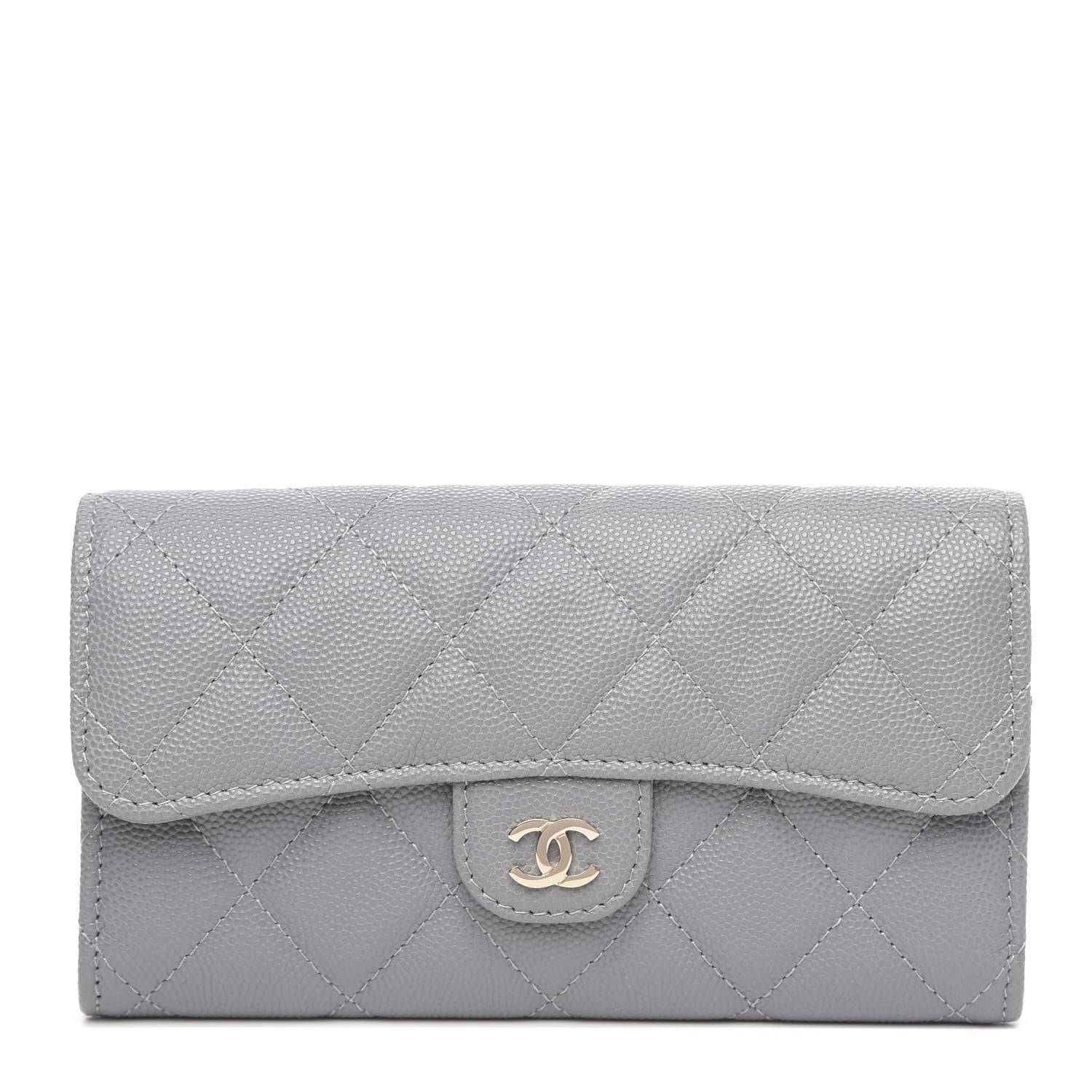Chanel Caviar Quilted Medium Flap Wallet Grey 1 of 8
