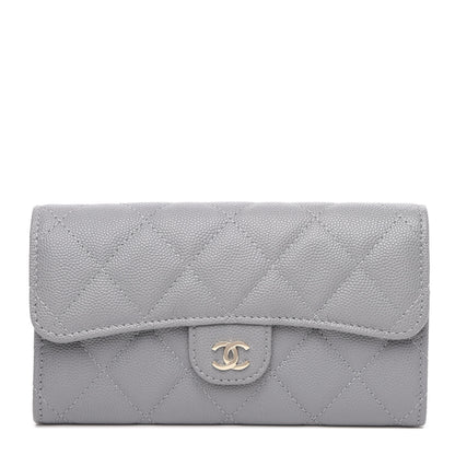 Chanel Caviar Quilted Medium Flap Wallet Grey 1 of 8