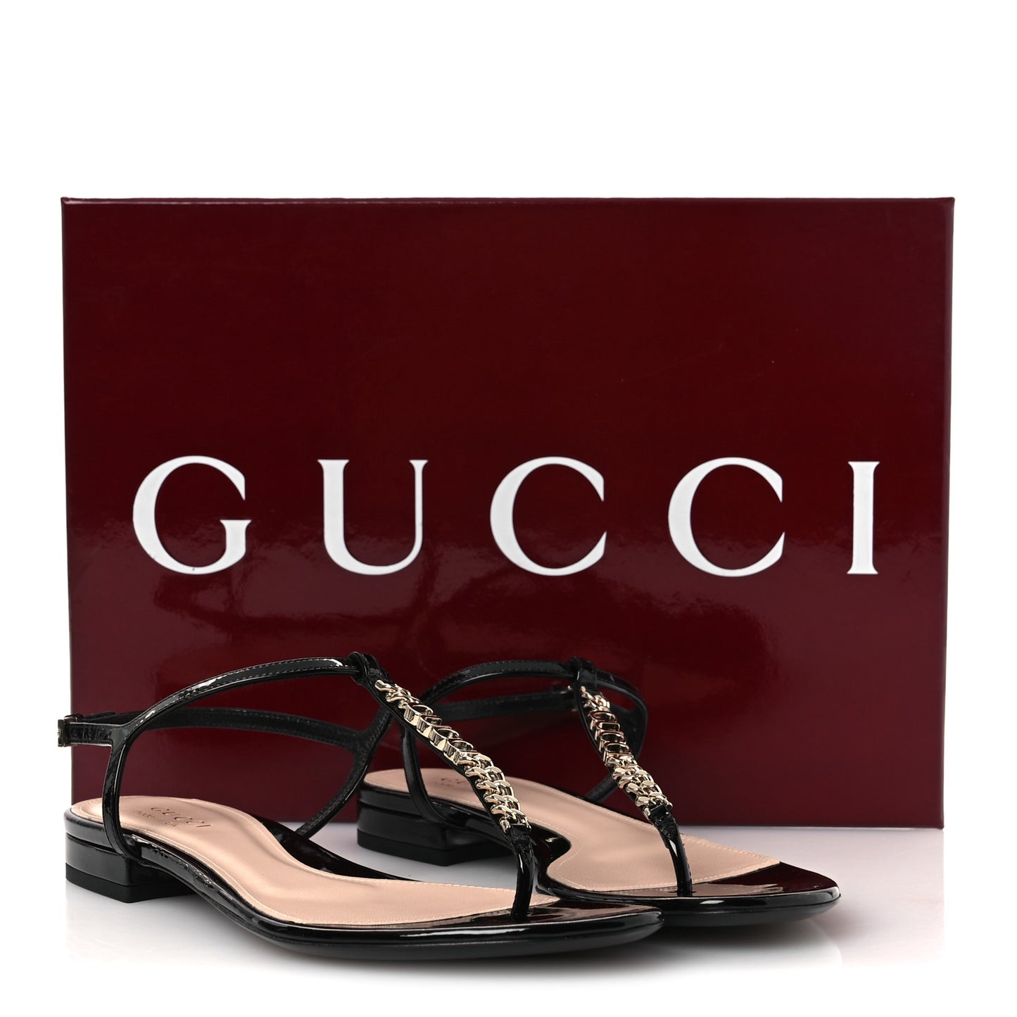Patent Signoria Thong Sandals 37 Black