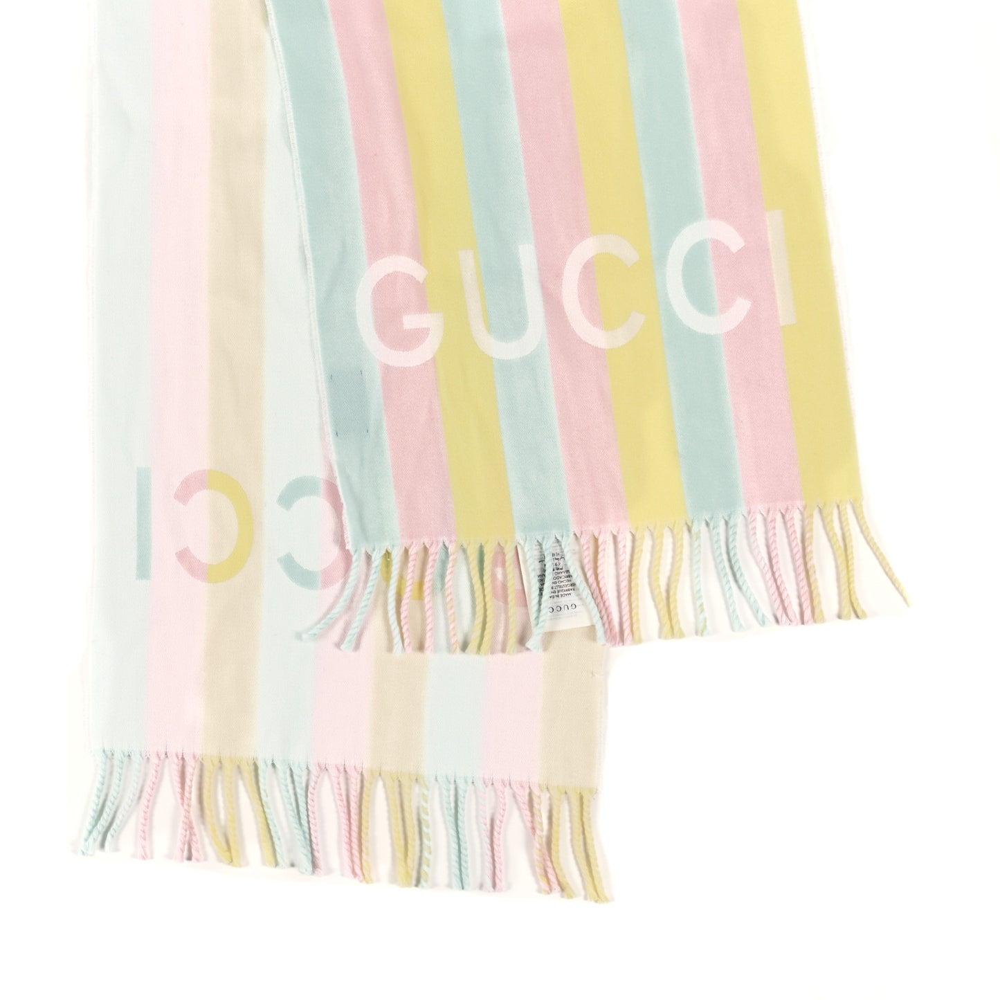 Wool Cotton Jacquard Magmadera Striped Scarf Pastel Multicolor