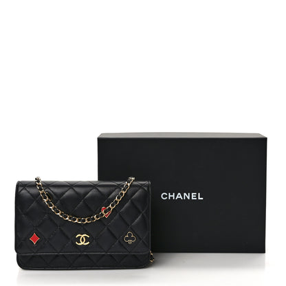Chanel Lambskin Quilted Enamel Coco Casino Wallet On Chain WOC Black 11 of 11