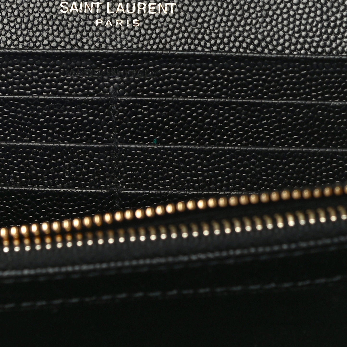 Grain De Poudre Matelasse Chevron Monogram Flap Wallet Black