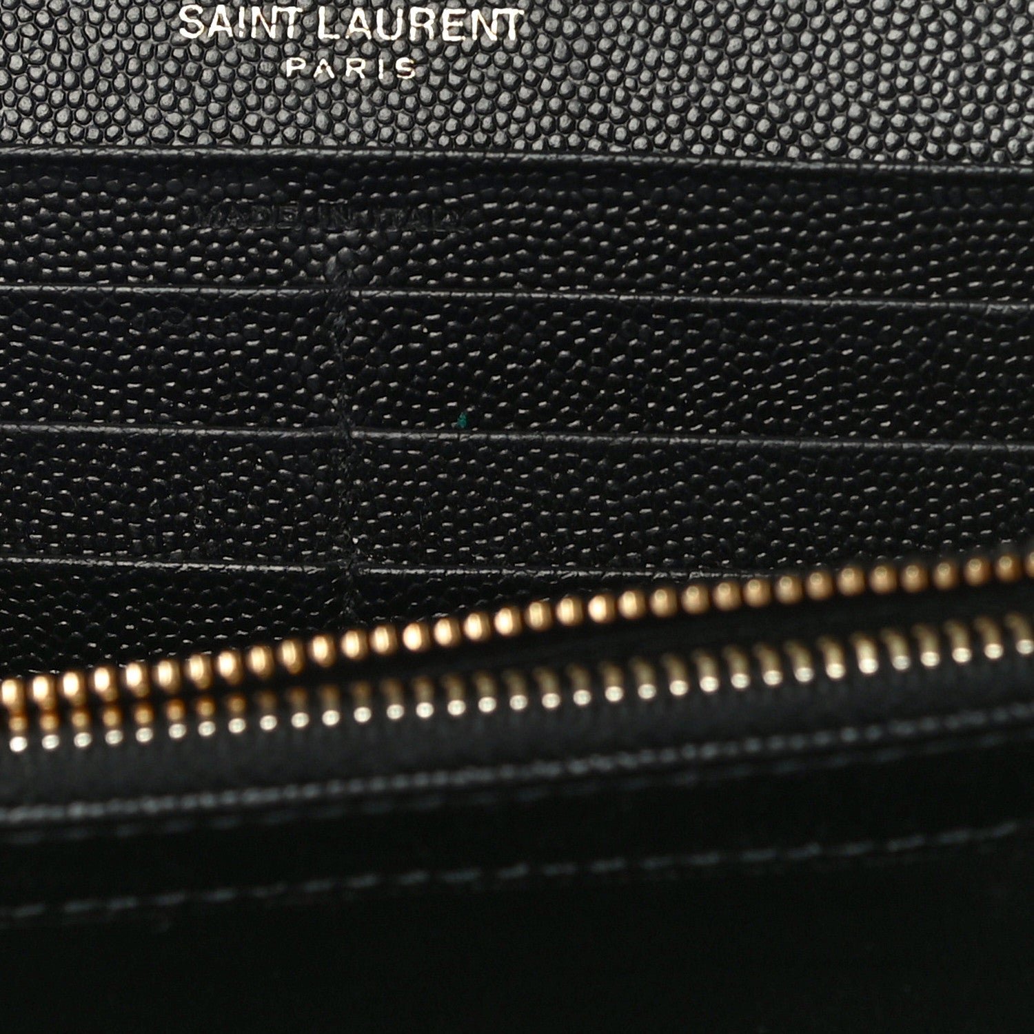 Saint Laurent Grain De Poudre Matelasse Chevron Monogram Flap Wallet Black 10 of 14
