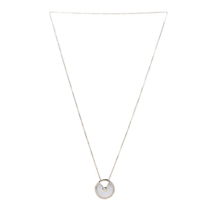 Cartier 18K Yellow Gold Diamond Mother of Pearl LM Amulette de Cartier Pendant Necklace 3 of 4