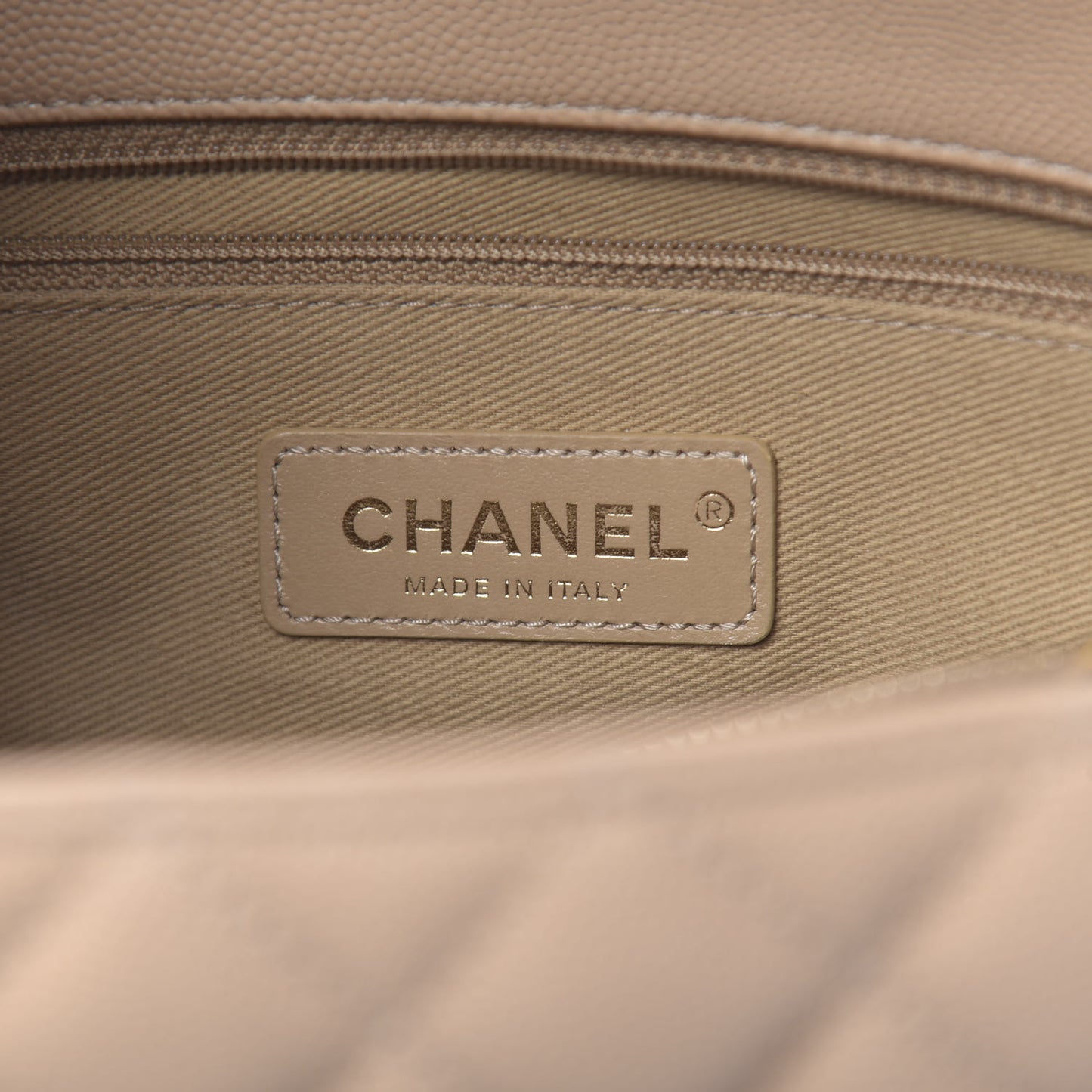 Caviar Lizard Embossed Quilted Small Coco Handle Flap Beige