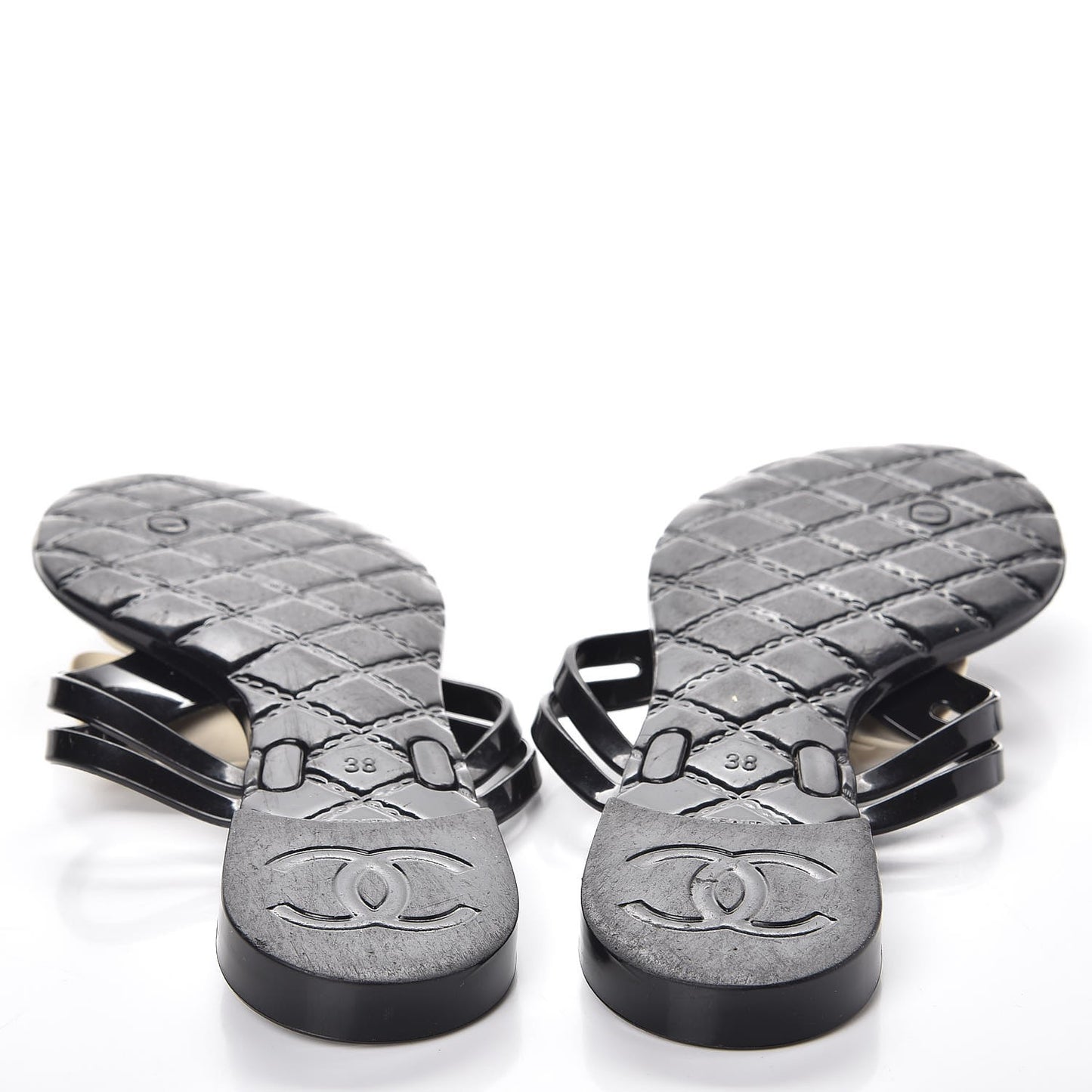 Jelly Camellia Thong Sandals 38 Black Ivory